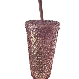 Your Zone 16-Ounce Acrylic Iridescent Textured Tumbler with Straw purple